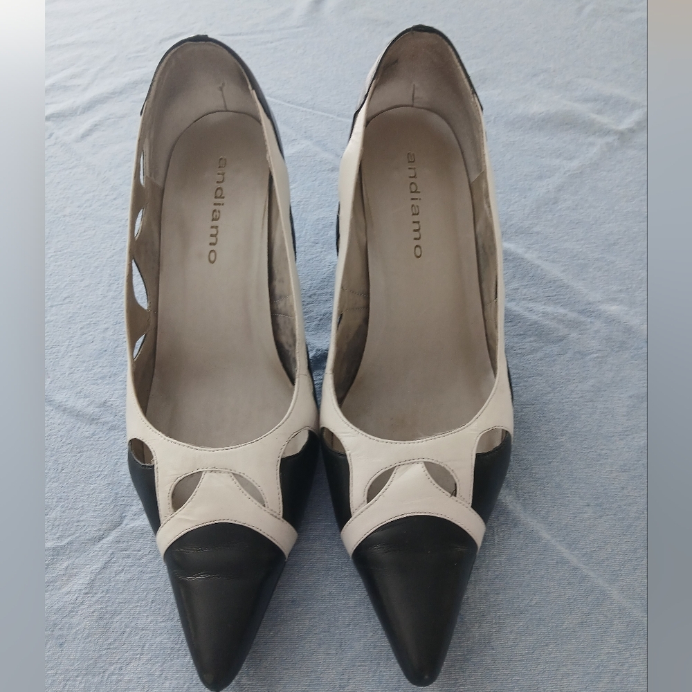 Andiamo Black and White Women's Heels